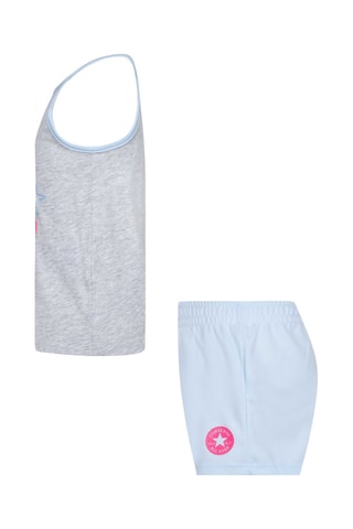 Débardeur et short - Bleu, rose et gris