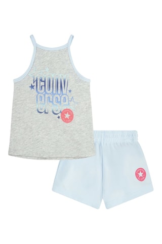 Débardeur et short - Rouge, bleu et gris
