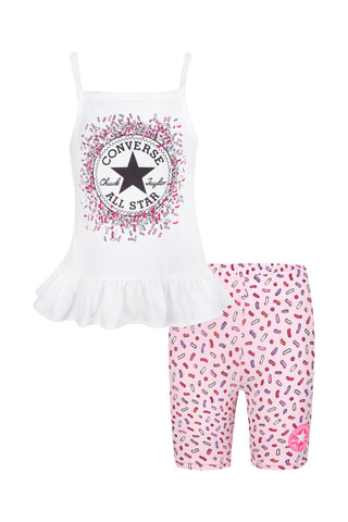 Débardeur et short - Blanc, violet et rose