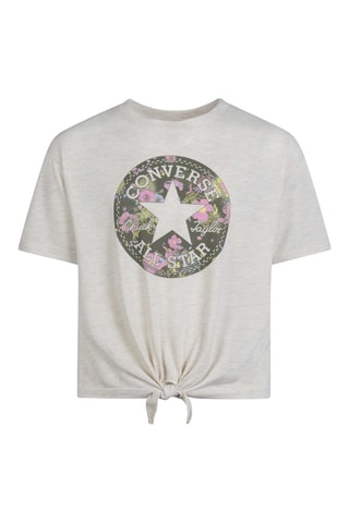T-shirt noué - Jaune, rose et vert