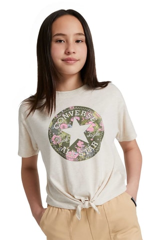 T-shirt noué - Jaune, rose et vert
