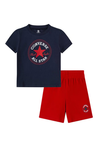 Tshirt et bermuda - Blanc, rouge et bleu