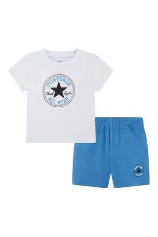 Tshirt et short - Blanc, noir et bleu