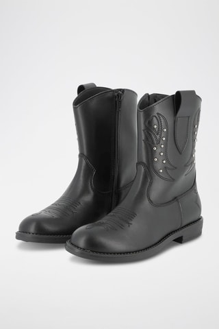 Botines de piel - Negro