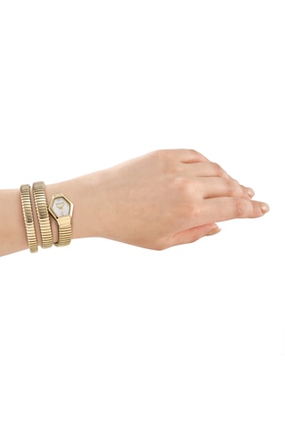 Montre à quartz en acier - Doré et argenté
