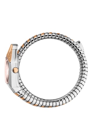 Montre à quartz en acier - Argenté et doré rose
