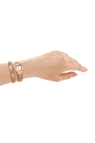 Montre à quartz en acier - Doré rose