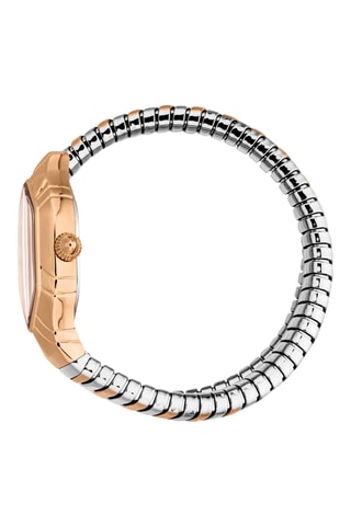 Montre à quartz en acier - Argenté et doré rose