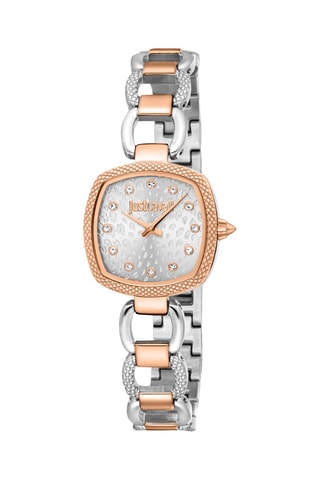 Montre à quartz en acier - Argenté et doré rose