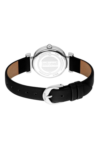 Montre à quartz en cuir - Noir et argenté