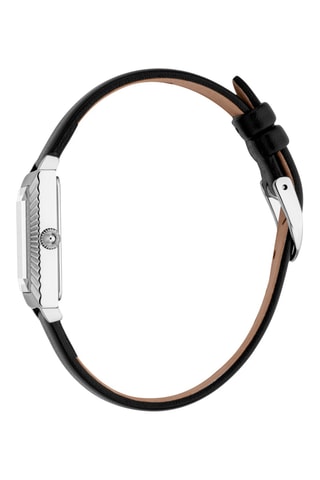 Montre à quartz en cuir - Noir et argenté