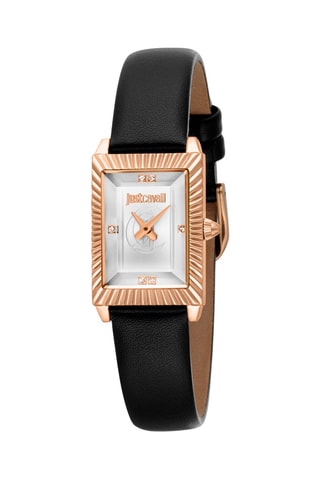Montre à quartz en cuir - Noir et doré rose