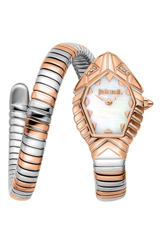 Montre à quartz en acier - Argenté et doré rose