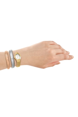 Montre à quartz en acier - Doré rose, argenté et doré