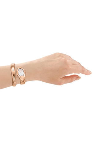Montre à quartz en acier - Doré rose