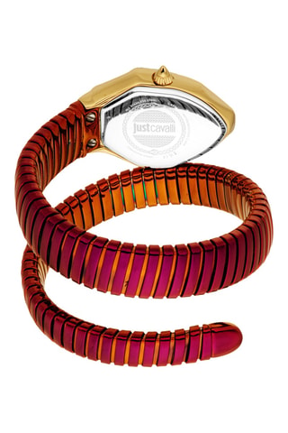 Montre à quartz en acier - Rouge et doré