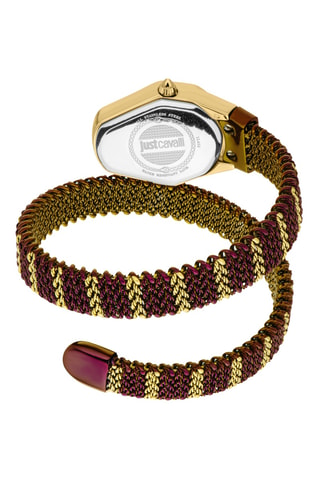 Montre à quartz en acier - Bordeaux et doré