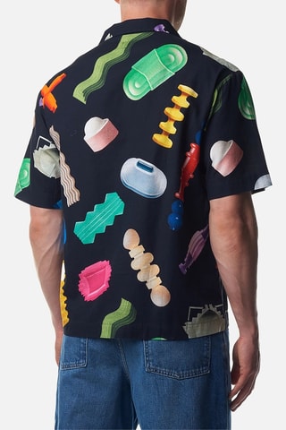 Chemise relaxed - Noir et vert émeraude