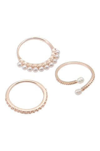 3 bagues Yirelin - Doré rose