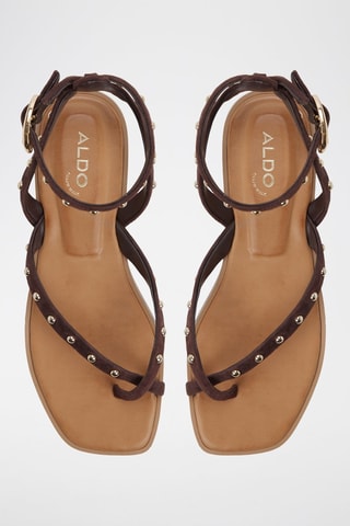 Sandales en cuir de mouton nubuck Daressi - Marron foncé