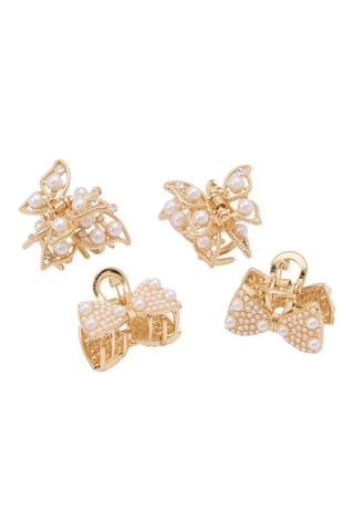 4 pinces à cheveux Flutterclip - Ecru