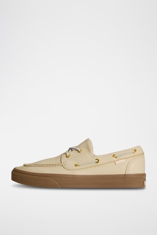 Chaussures bateau en cuir - Beige - Vans
