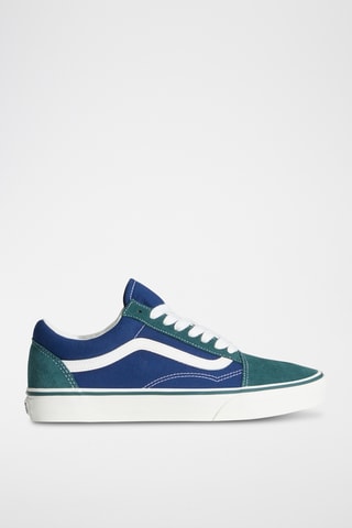 Baskets en nubuck Old Skool - Bleu marine et vert foncé