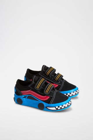 Baskets en cuir Old Skool V Car - Noir et bleu cobalt