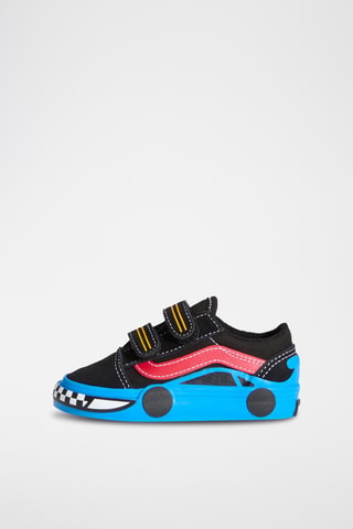 Baskets en cuir Old Skool V Car - Noir et bleu cobalt
