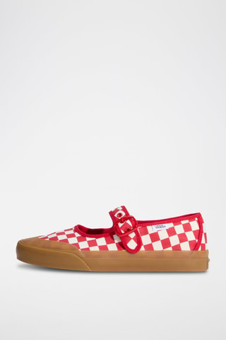 Babies en nubuck Mary Jane - Rouge et blanc