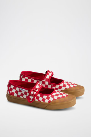 Babies en nubuck Mary Jane - Rouge et blanc