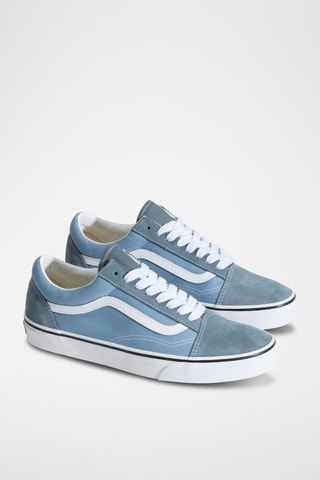 Baskets en cuir Old Skool - Bleu et blanc - Vans