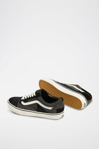 Baskets en cuir Old Skool Patchwork - Gris fonc et noir - Vans