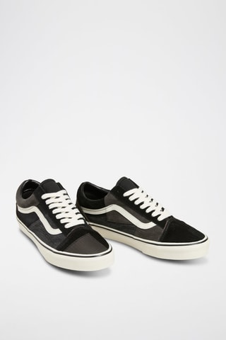 Baskets en cuir Old Skool Patchwork - Gris fonc et noir - Vans