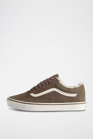 Baskets fourrées en nubuck Old Skool - Marron foncé