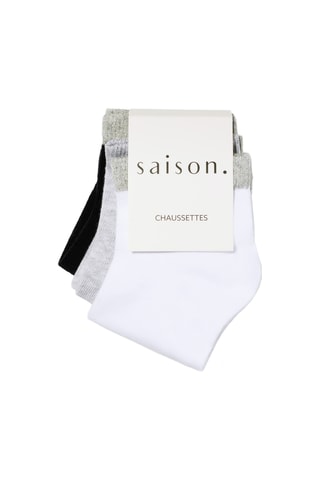3 paires de chaussettes - Blanc, noir et gris