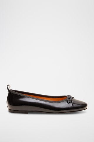 Ballerines en cuir verni Camille - Noir