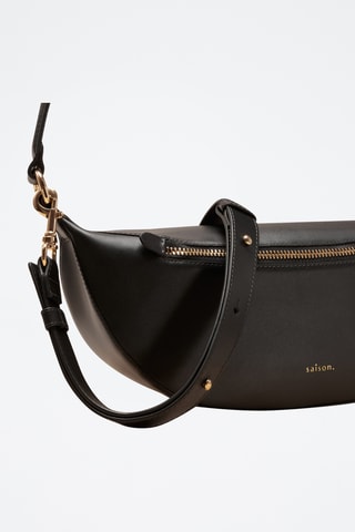 Sac porté épaule en cuir Pia - Noir