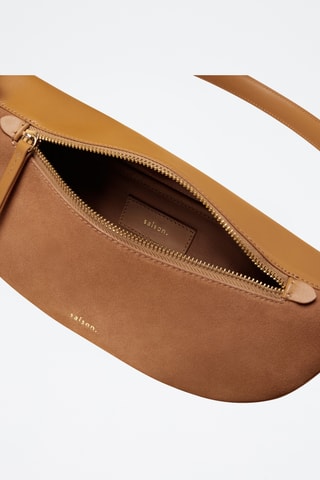 Sac porté épaule en cuir Pia - Marron
