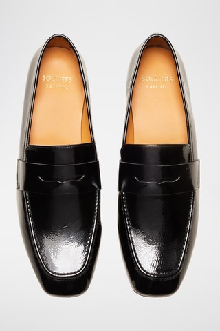 Mocassins en cuir verni Elise - Noir