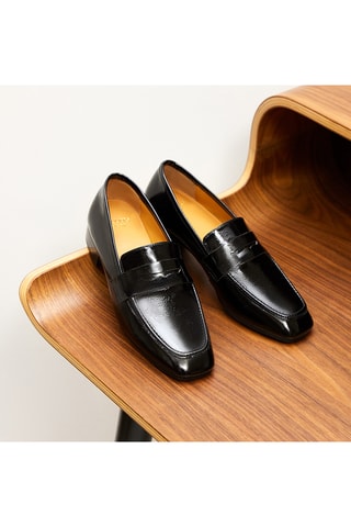 Mocassins en cuir verni Elise - Noir