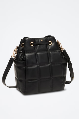 Sac seau en cuir de mouton Ninon - Noir