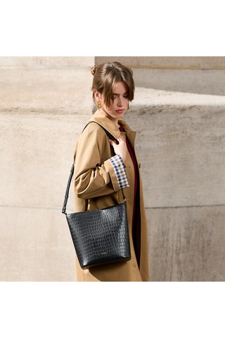 Sac seau en cuir Luz - Noir