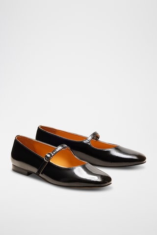 Ballerines en cuir verni Olivia - Noir