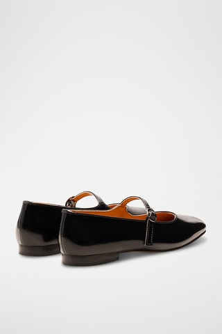 Ballerines en cuir verni Olivia - Noir