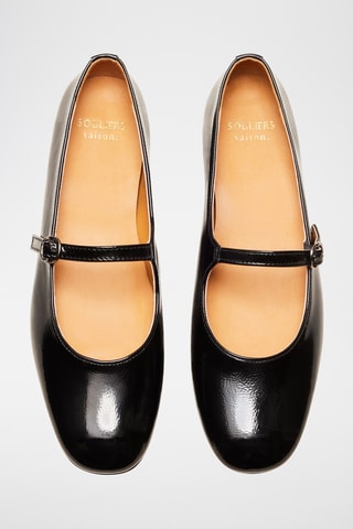 Ballerines en cuir verni Olivia - Noir
