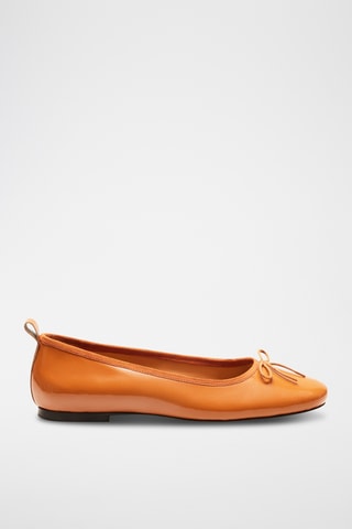Ballerines en cuir verni Camille - Camel