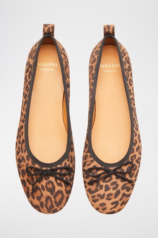 Ballerines en nubuck Camille - Marron et noir