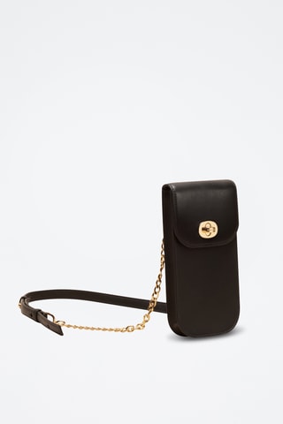 Pochette en cuir Agnès - Noir