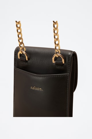 Pochette en cuir Agnès - Noir